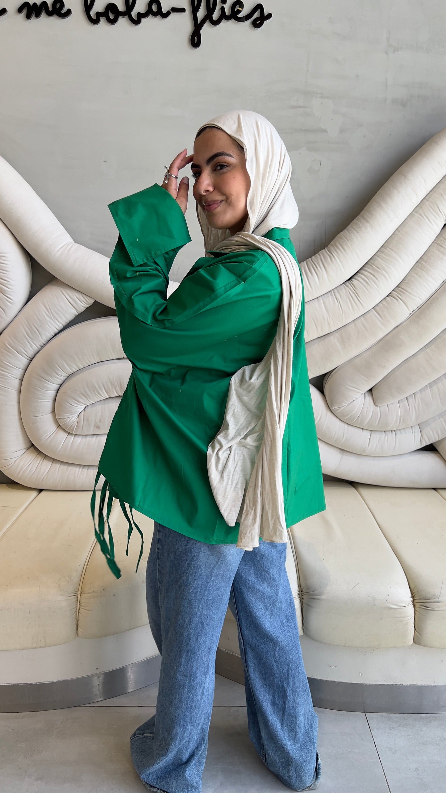 Ribbon Revolt – Oversized Statement Shirt