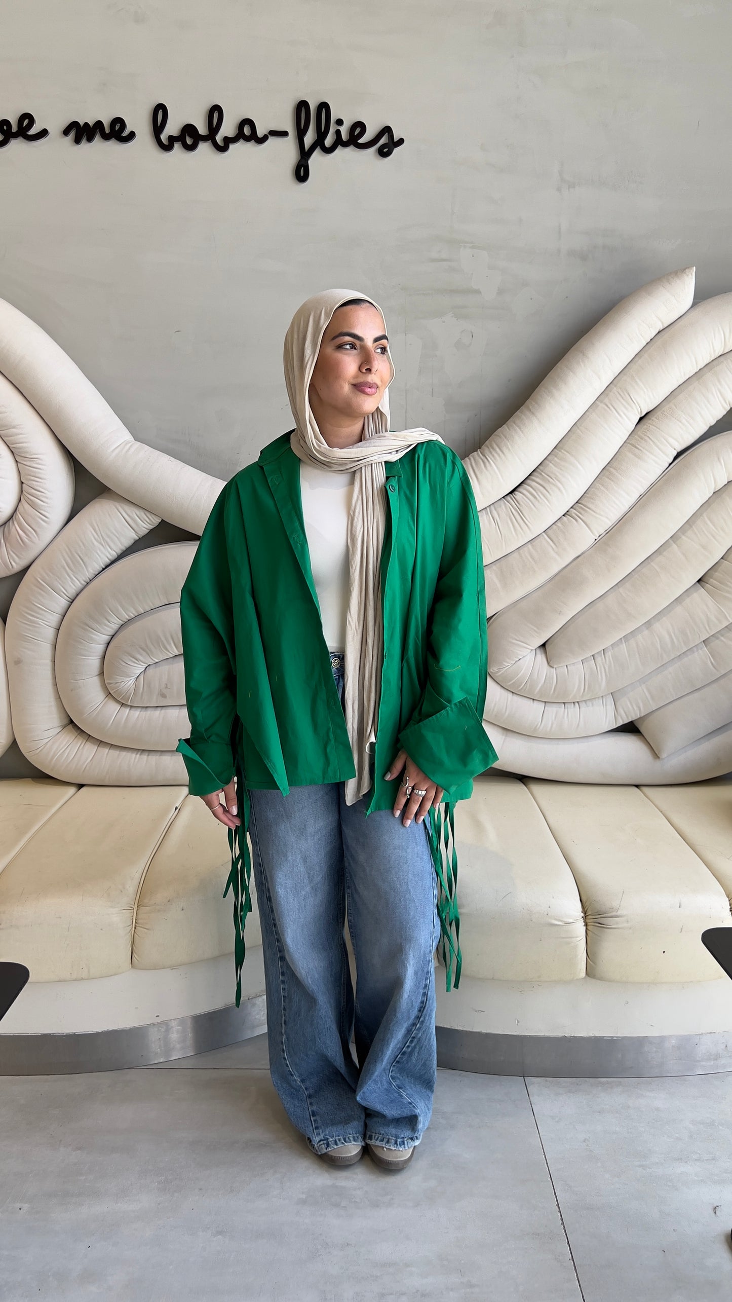 Ribbon Revolt – Oversized Statement Shirt