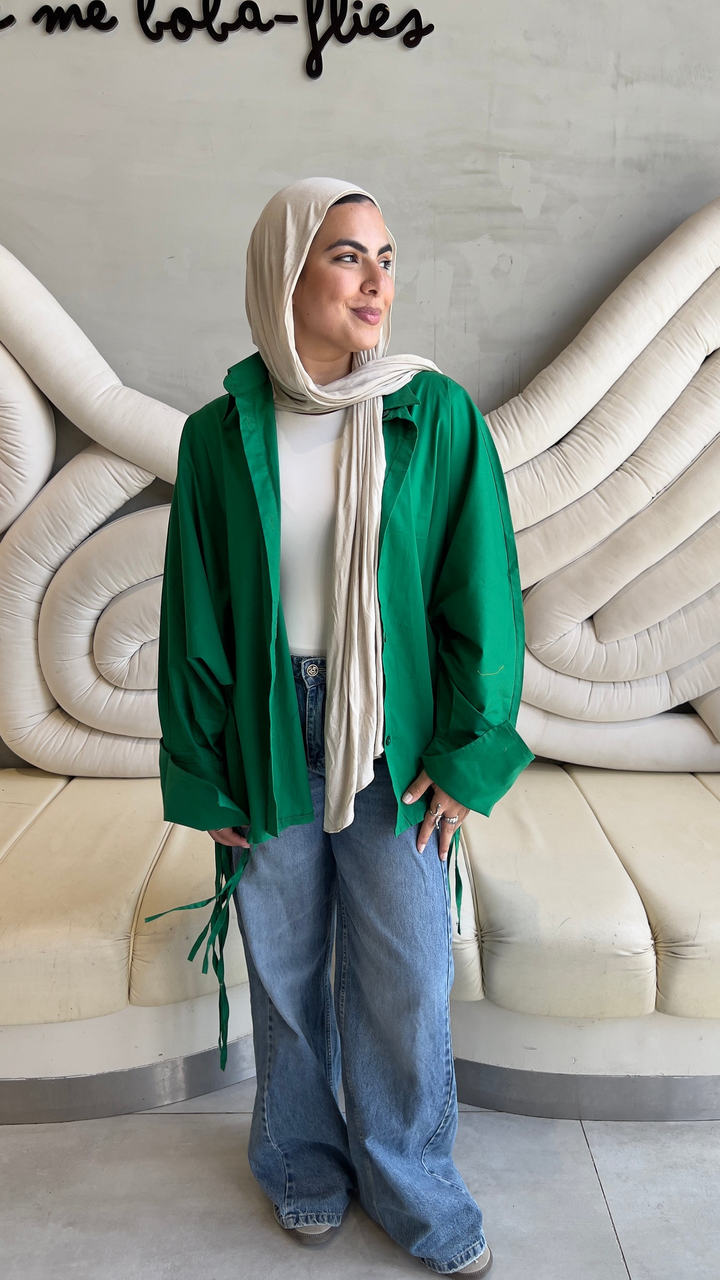 Ribbon Revolt – Oversized Statement Shirt