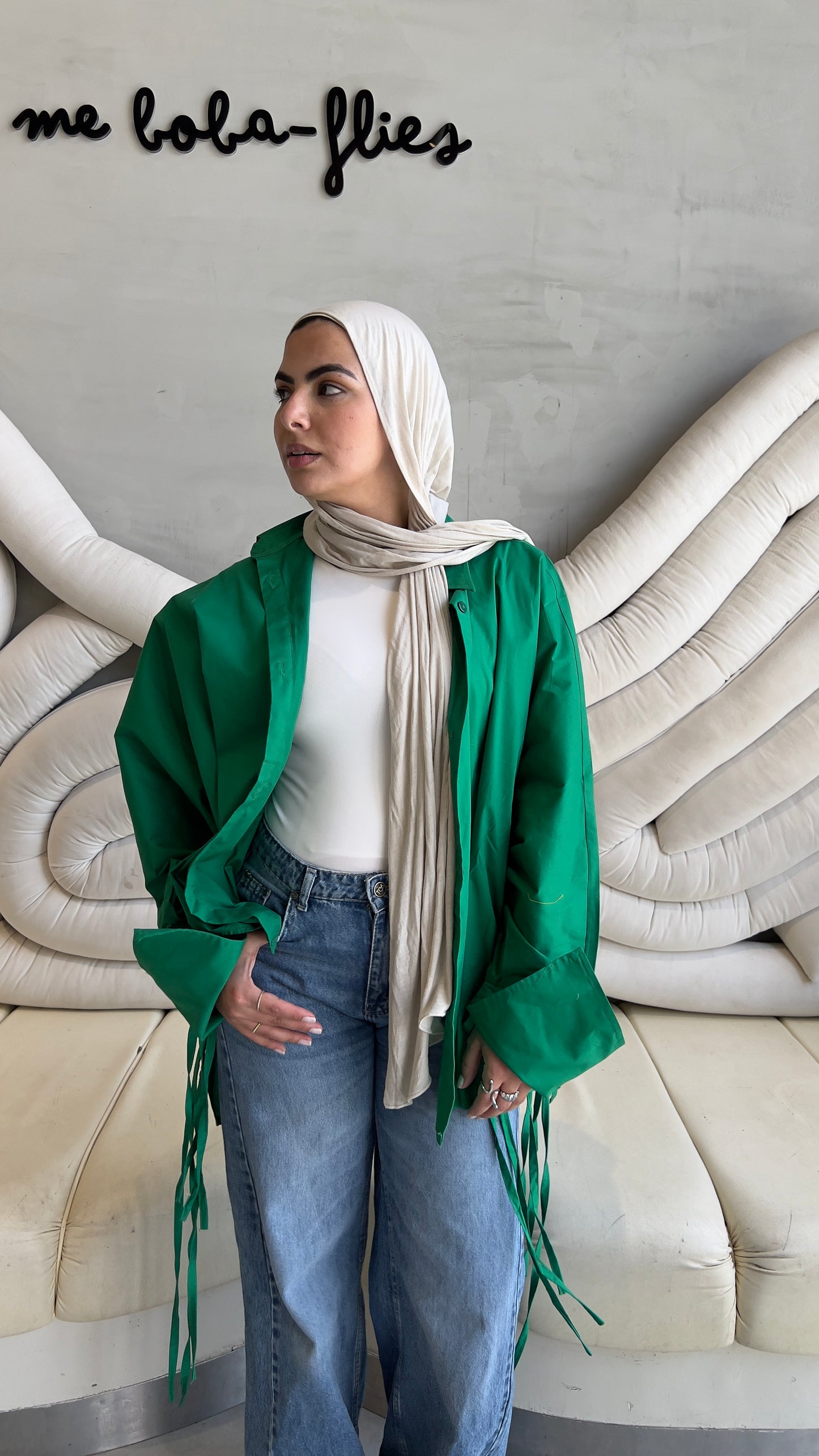 Ribbon Revolt – Oversized Statement Shirt