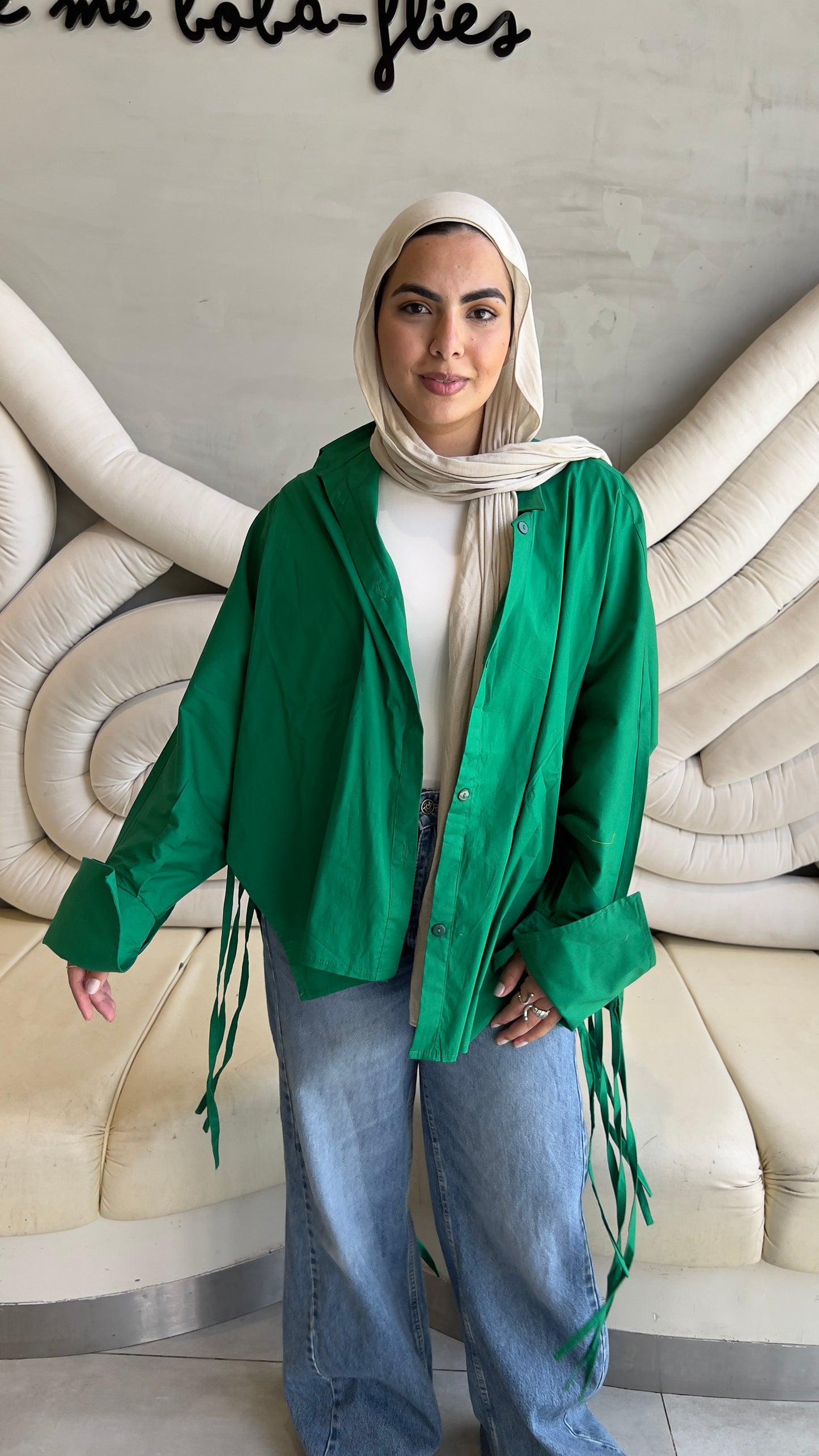 Ribbon Revolt – Oversized Statement Shirt