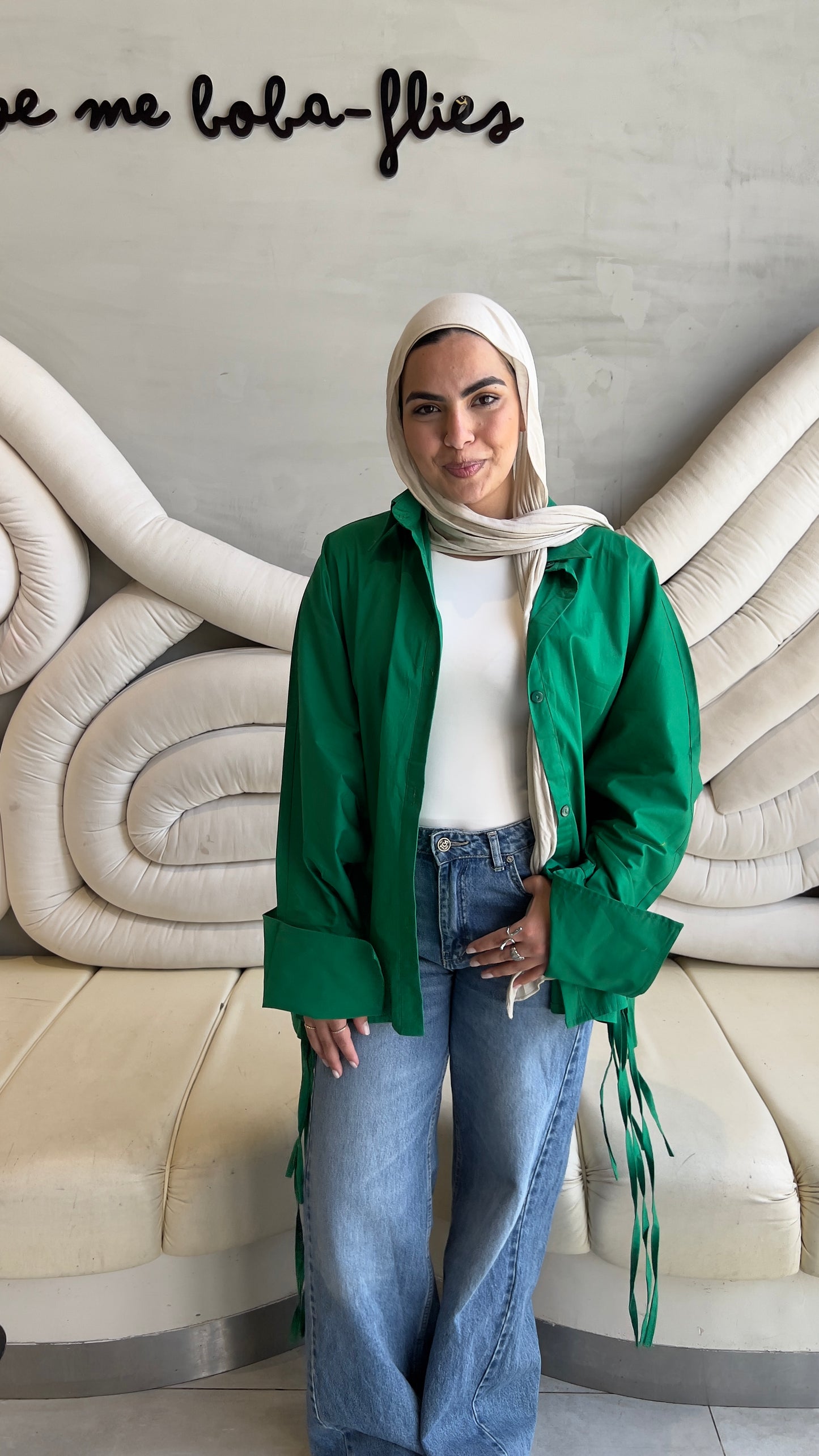 Ribbon Revolt – Oversized Statement Shirt