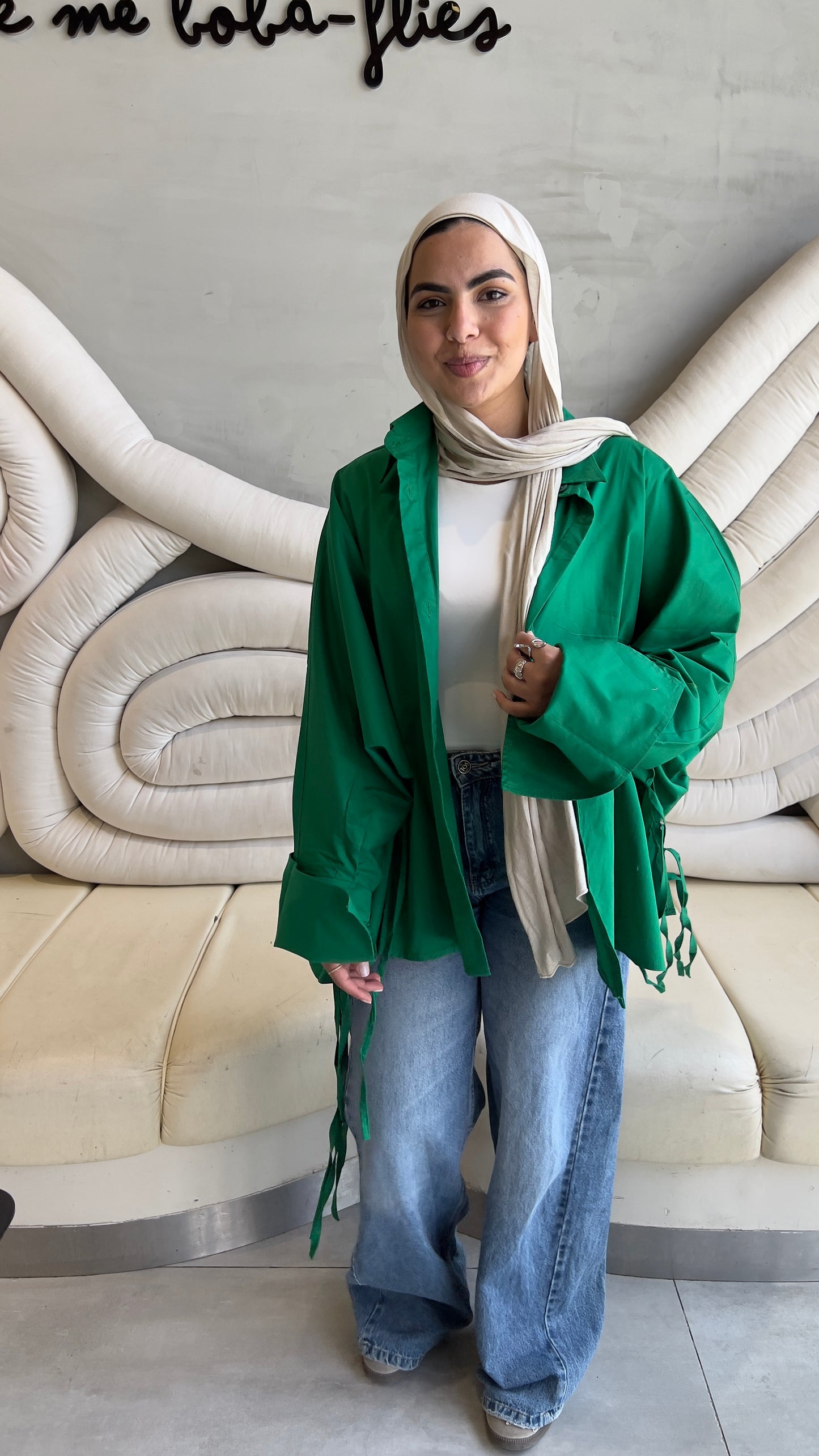 Ribbon Revolt – Oversized Statement Shirt
