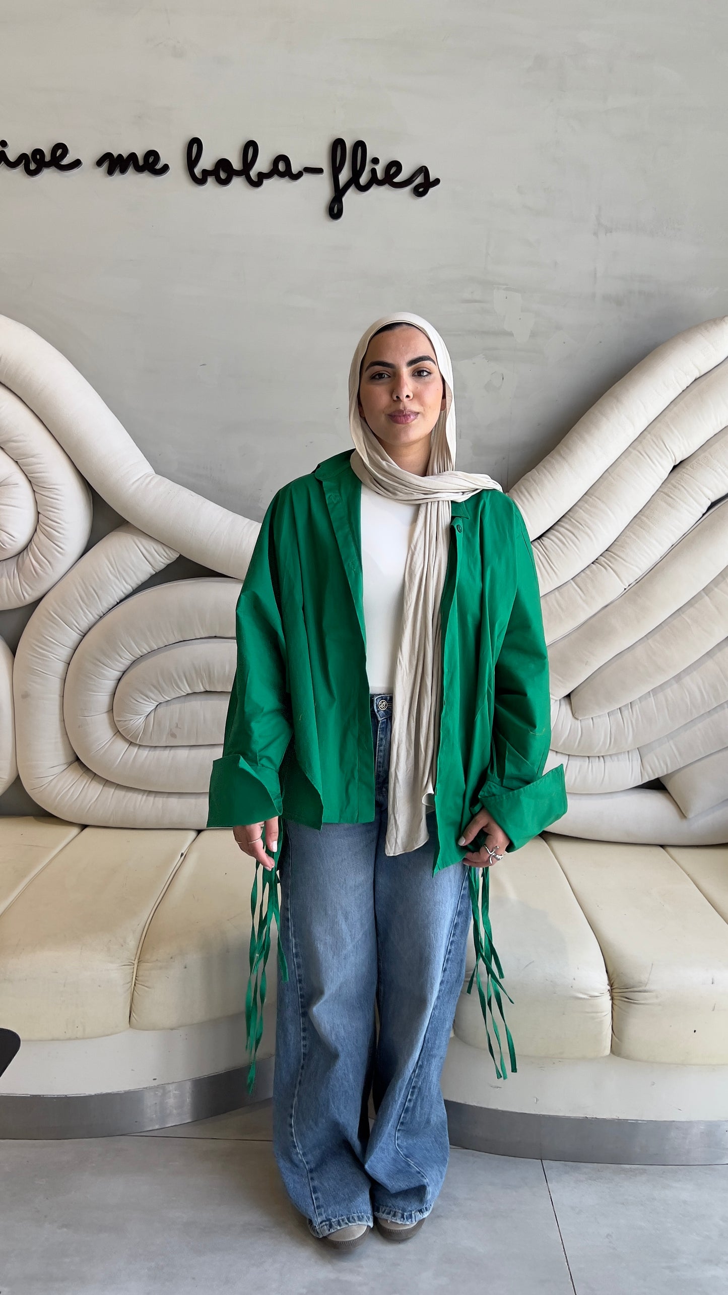 Ribbon Revolt – Oversized Statement Shirt