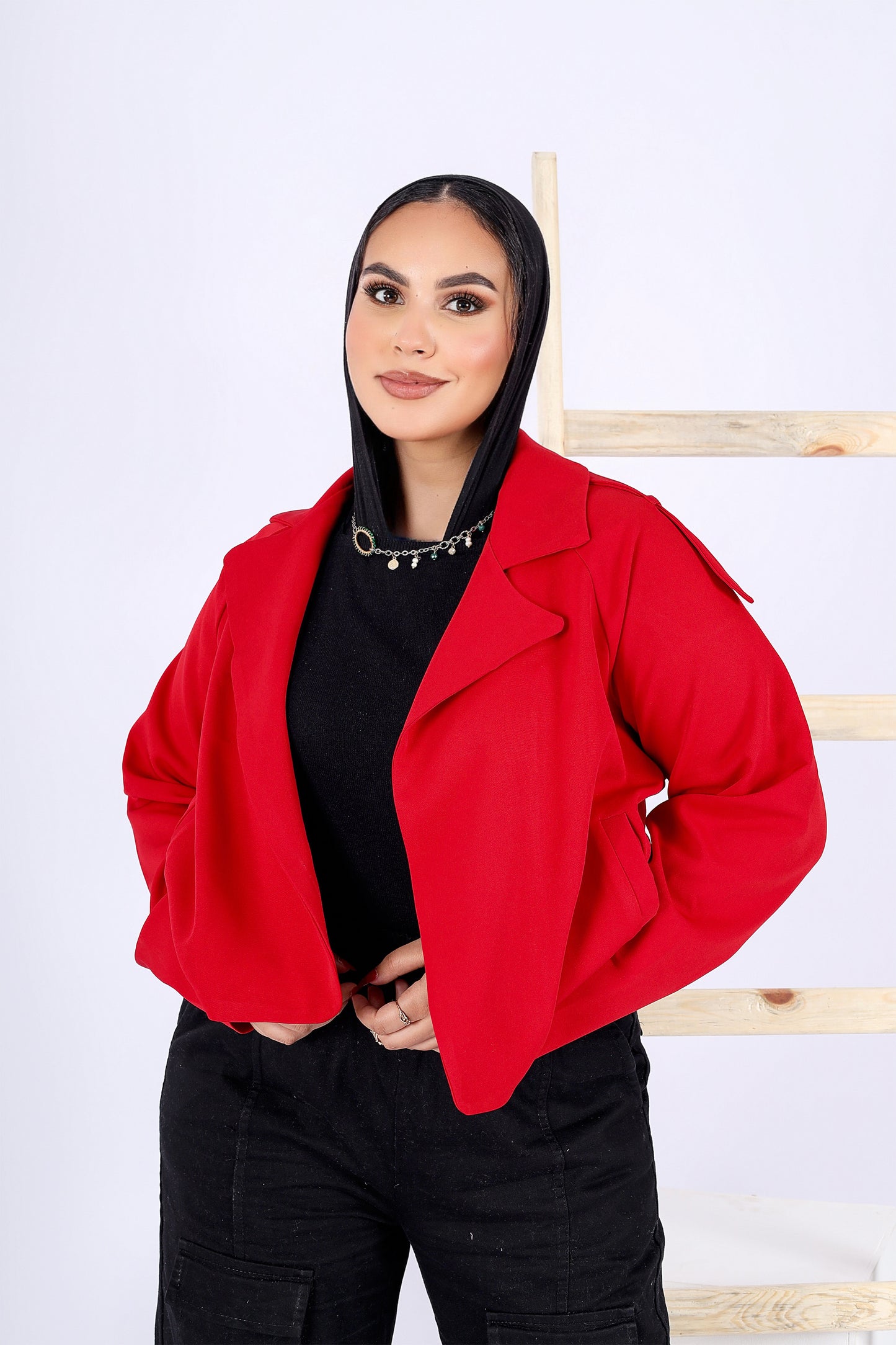 Autumn Trench Jacket in Red